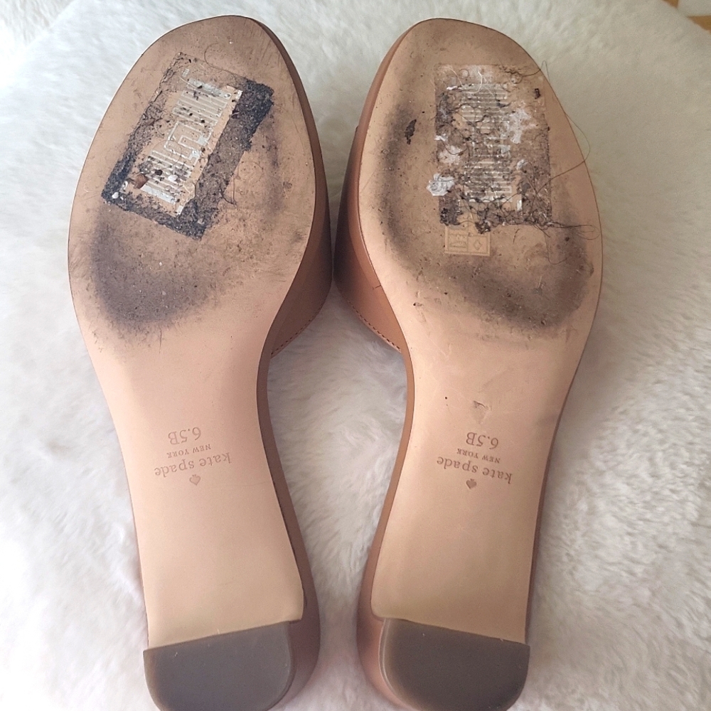 Kate Spade Brown Leather Buckle Mules - Picture 4 of 7